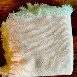 Feltman Bros hand loomed 42" x 42” Pink Acrylic handwoven baby Blanket vintage